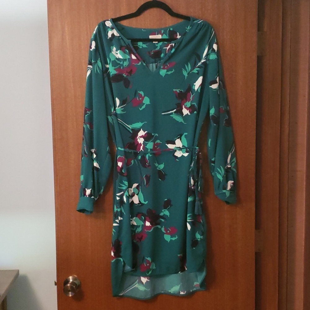XL Printed Crepe Tunic Dress